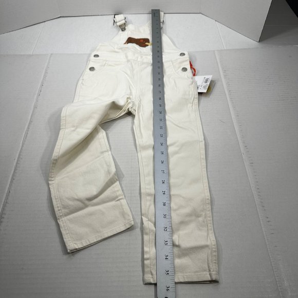 Christian Robinson Boy's Size 4T Woolly Mammoth Embroidered Overalls Cream New - Picture 12 of 16